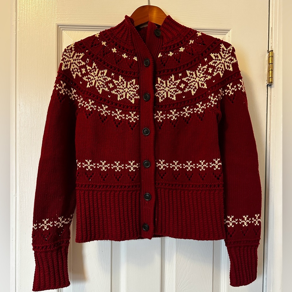 L.L.Bean Signature cotton fisherman cardigan